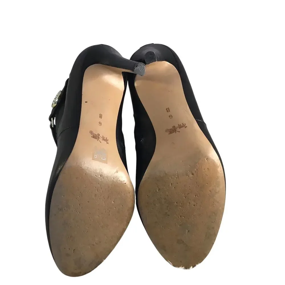 Coach Salene Cow Safari Leather Heeled  Booties Women’s SZ 6B